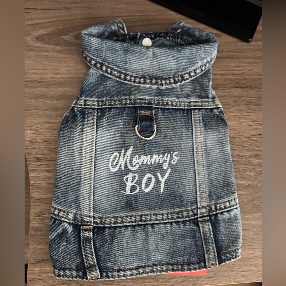 Pet Denim "Mommy's Boy" Dog Vest Jacket